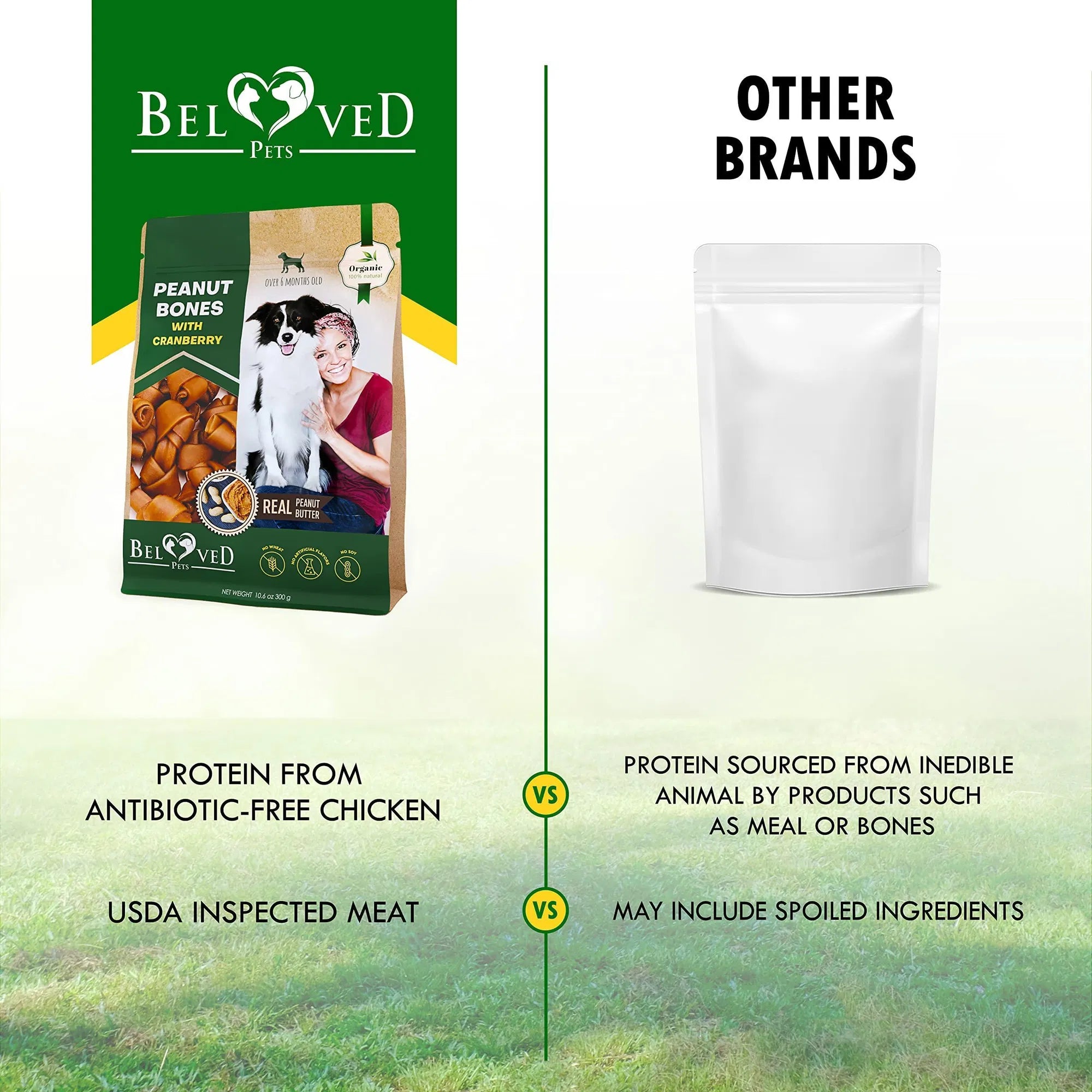 Dog Peanut Butter Bones With Cranberry Rawhide Free Chew Treats Pet Natural Mini & Big Organic Snacks Healthy Collagen & Bulk Best Chews For Small & Large Dogs