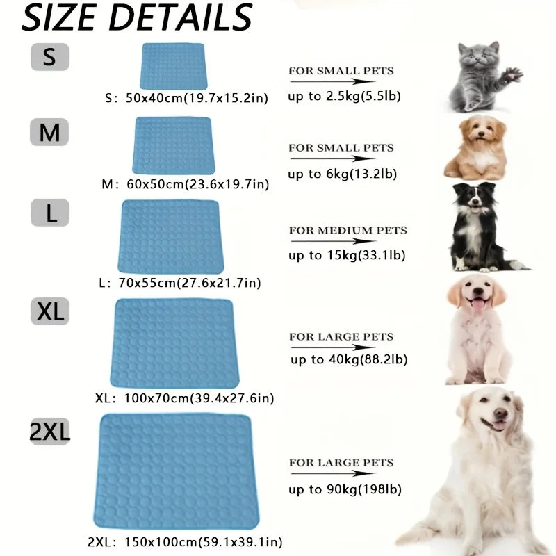 Extra Large Pet Cooling Mat – Cold Ice Pad Blanket for Dogs, Cats & Sofa Use