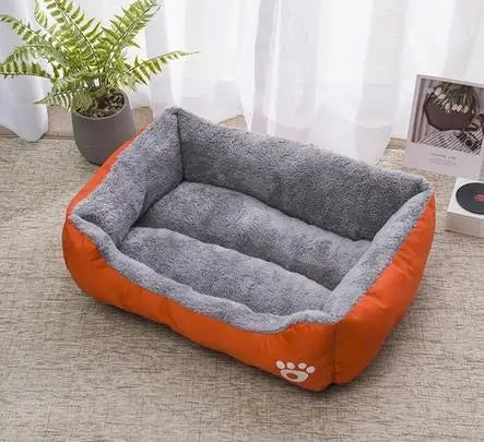 Cozy Square Plush Pet Bed Nest (S–XL) – Warm “Candy Color” Dog & Cat Bed
