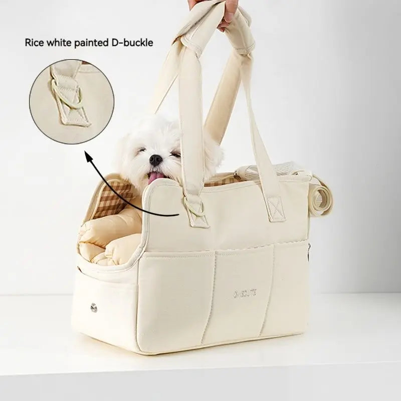 Portable Pet Carrier Bag – Shoulder & Handheld Travel Tote for Small Dogs & Cats
