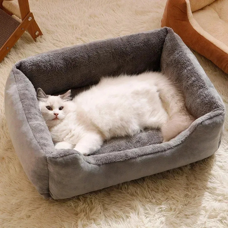 Cozy Plush Cat Bed House – Warm Winter Nest Cushion (Cats, Kittens & Small Dogs)