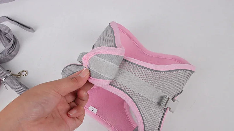 Adjustable Puppy Harness & Leash Set – Soft Vest Harness for Small Dogs & Cats