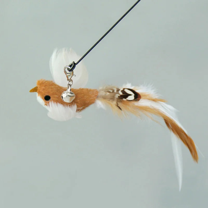 Hands-Free Suction Cup Feather Cat Wand Toy – Interactive Teaser with Bell