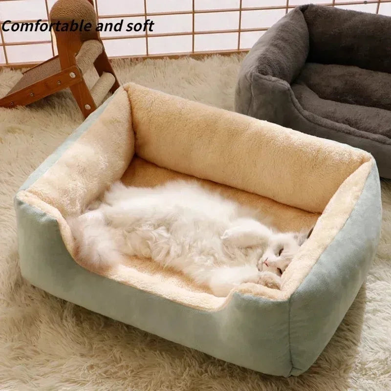 Cozy Plush Cat Bed House – Warm Winter Nest Cushion (Cats, Kittens & Small Dogs)