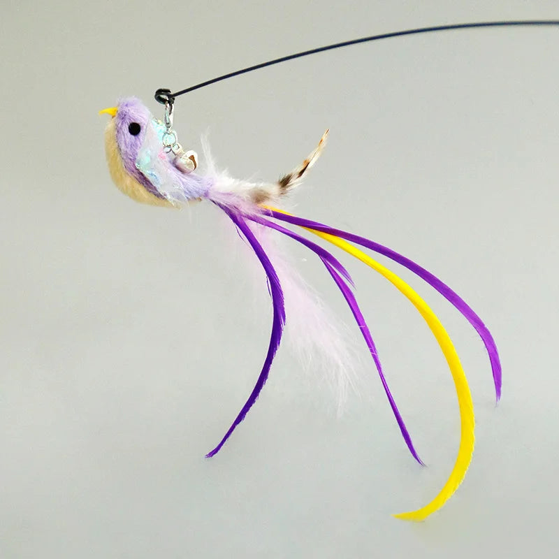 Hands-Free Suction Cup Feather Cat Wand Toy – Interactive Teaser with Bell