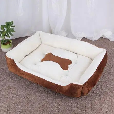 Cozy Square Plush Pet Bed Nest (S–XL) – Warm “Candy Color” Dog & Cat Bed