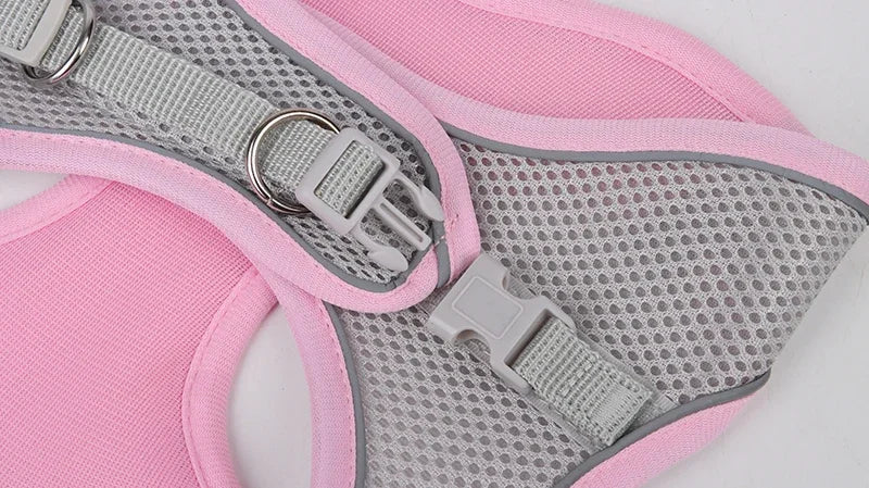 Adjustable Puppy Harness & Leash Set – Soft Vest Harness for Small Dogs & Cats