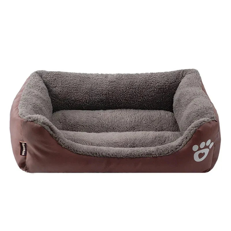 Cozy Square Plush Pet Bed Nest (S–XL) – Warm “Candy Color” Dog & Cat Bed
