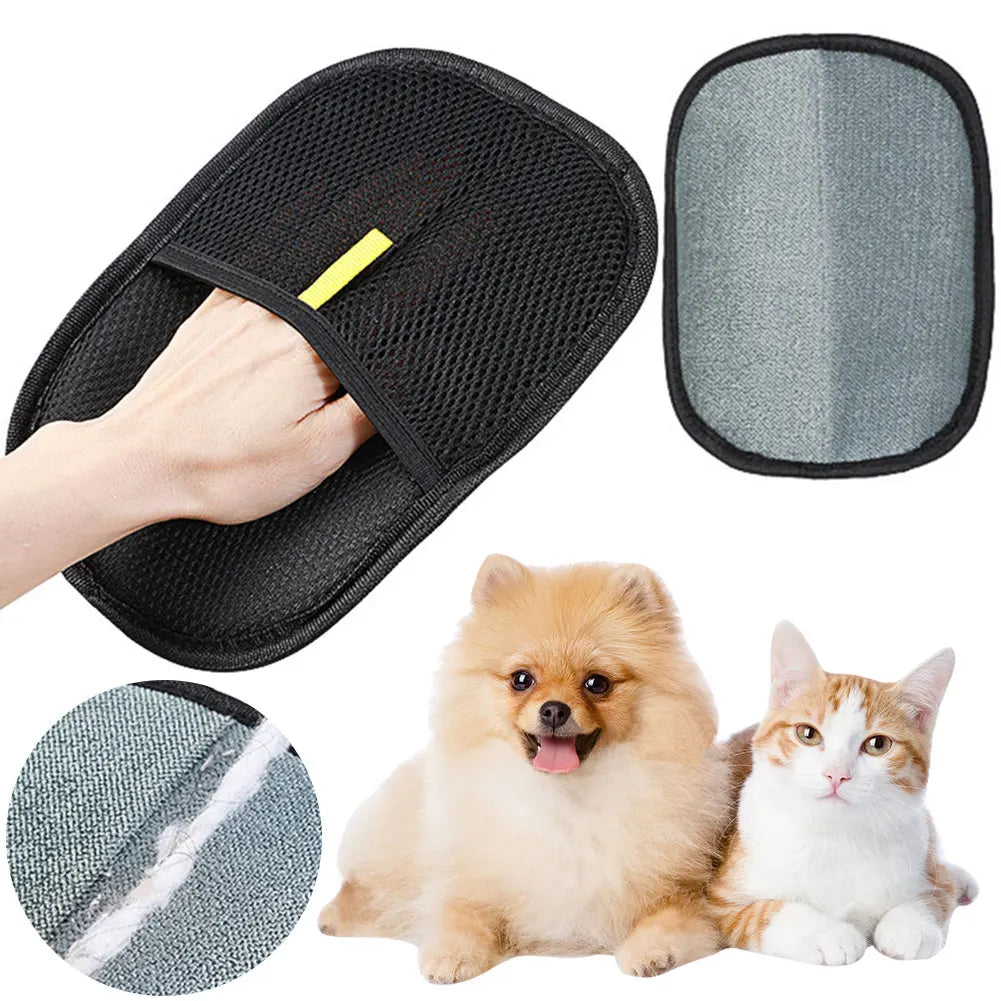 Pet Grooming Gloves – Deshedding & Hair Remover Gloves for Dogs, Cats & Rabbits