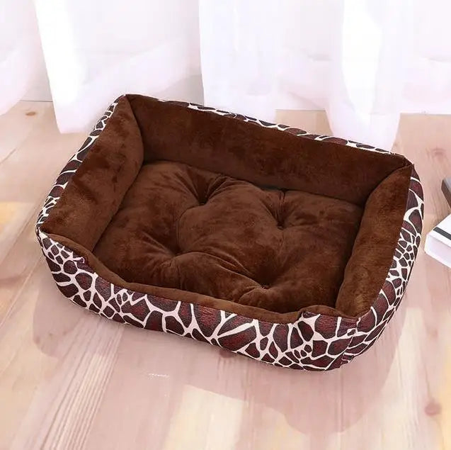 Cozy Square Plush Pet Bed Nest (S–XL) – Warm “Candy Color” Dog & Cat Bed