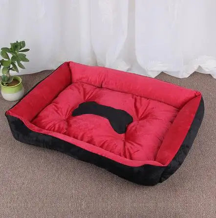 Cozy Square Plush Pet Bed Nest (S–XL) – Warm “Candy Color” Dog & Cat Bed