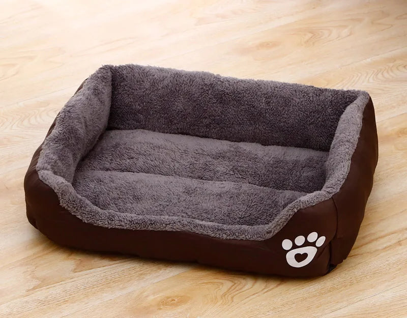 Cozy Square Plush Pet Bed Nest (S–XL) – Warm “Candy Color” Dog & Cat Bed