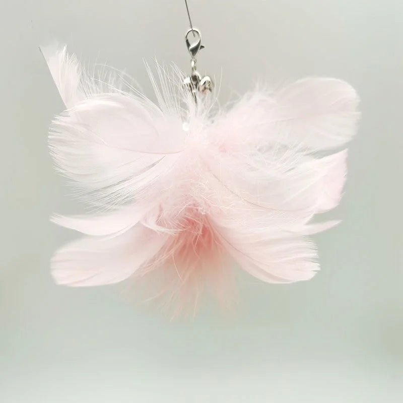 Hands-Free Suction Cup Feather Cat Wand Toy – Interactive Teaser with Bell
