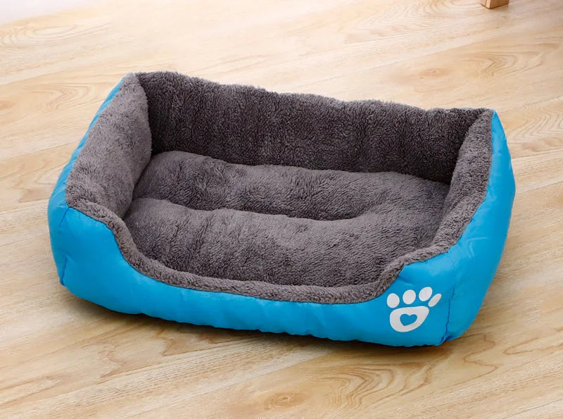 Cozy Square Plush Pet Bed Nest (S–XL) – Warm “Candy Color” Dog & Cat Bed